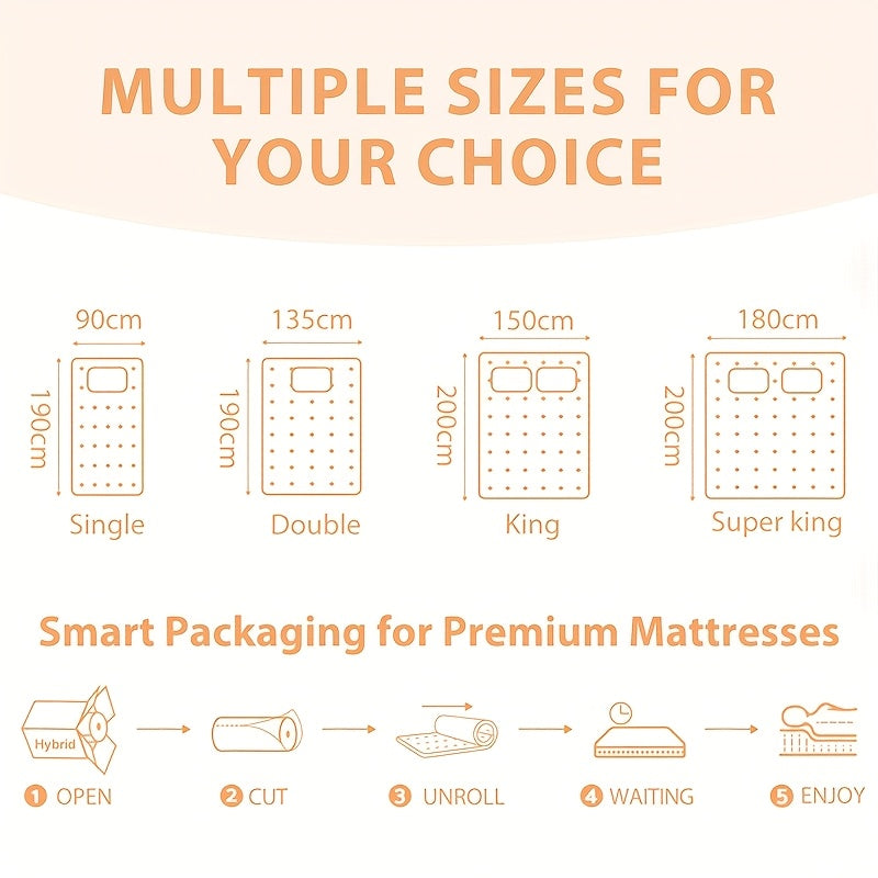 Mattress with 30cm, 3ft, Memory Foam, Hybrid Pocket Sprung Memory Foam - product gallery image 2