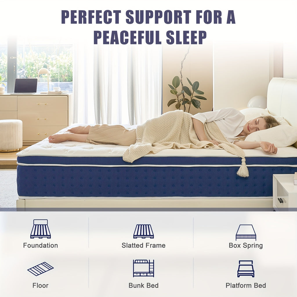 Mattress with 30cm, 3ft, Memory Foam, Hybrid Pocket Sprung Memory Foam - product gallery image 3