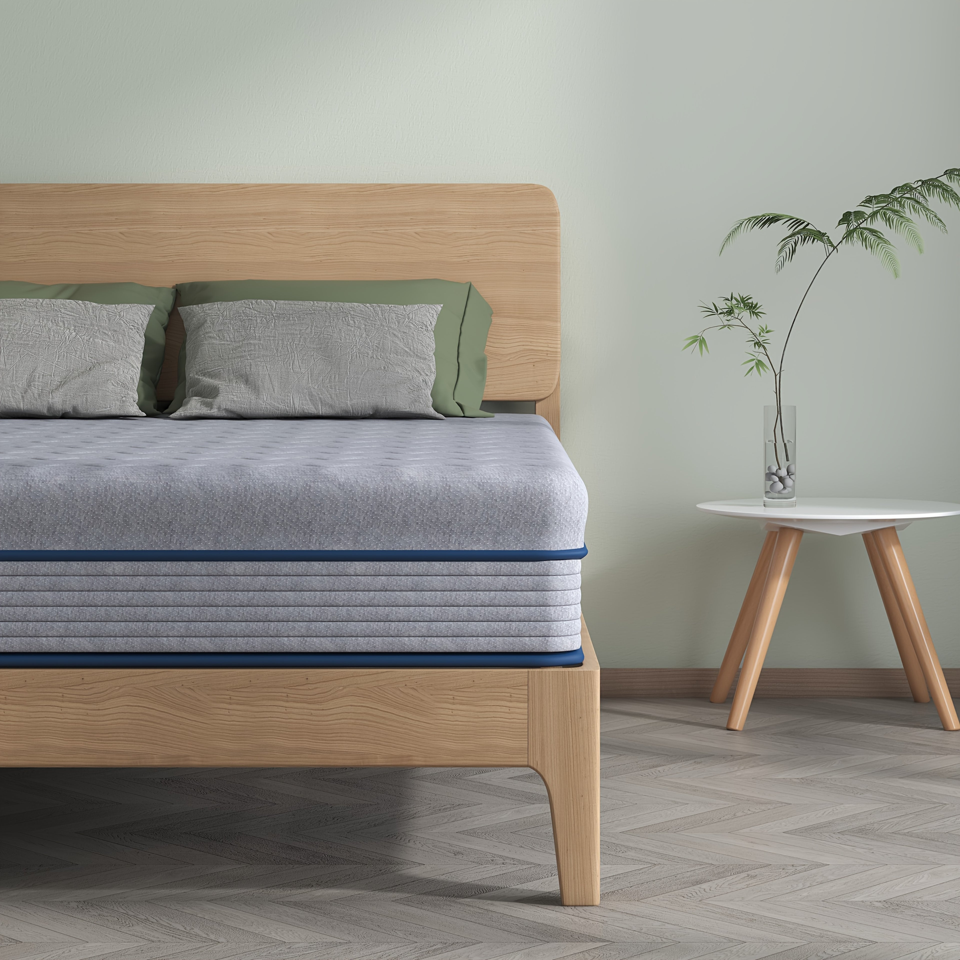 Mattress with Lumbar Support, 23cm, Memory Foam, Hybrid Inch Pocket Spring Memory Foam