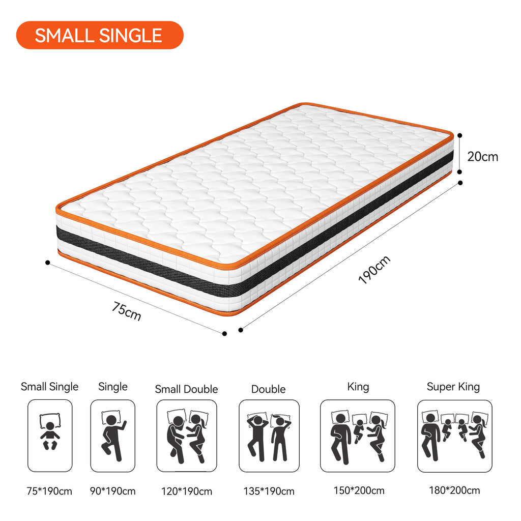 Mattress with Memory Foam, Memory Foam Pocket Spring Hybrid OEKO-TEX - product gallery image 4