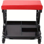 Mechanic Stool with Easy Assembly, Wheels, 100kg, 5cm, Leather - product gallery image 10