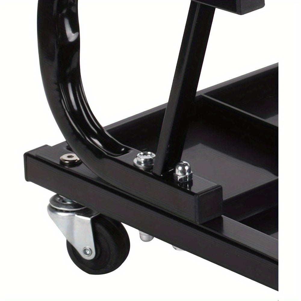 Mechanic Stool with Easy Assembly, Wheels, 100kg, 5cm, Leather - product gallery image 8