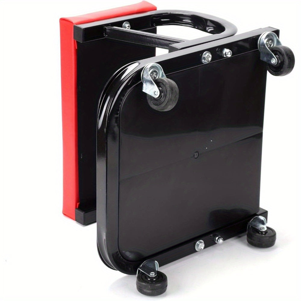 Mechanic Stool with Easy Assembly, Wheels, 100kg, 5cm, Leather - product gallery image 9