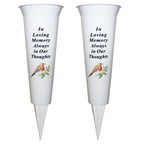 Memorial Grave Vase with 33cm, Plastic, 1, Graveside Flower Spike of White Pot - product gallery image 3