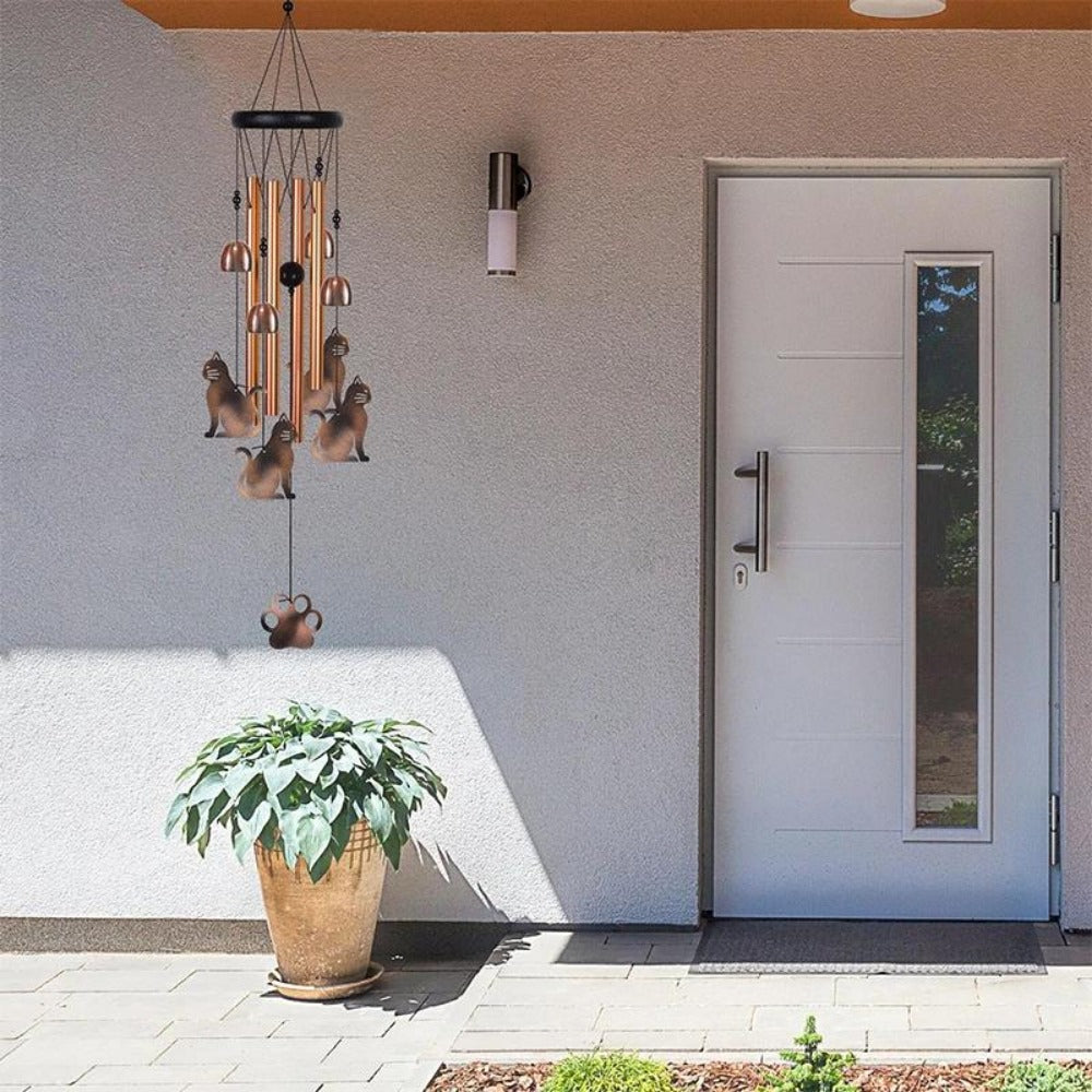 Memorial Wind Chime with Wood, Cat Dog Tubes Commemorative Pet Loss - product gallery image 12