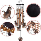 Memorial Wind Chime with Wood, Cat Dog Tubes Commemorative Pet Loss - product gallery image 16