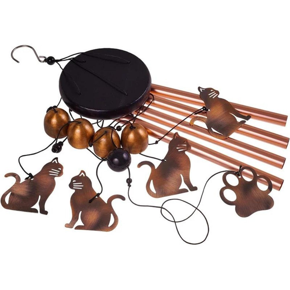 Memorial Wind Chime with Wood, Cat Dog Tubes Commemorative Pet Loss - product gallery image 5