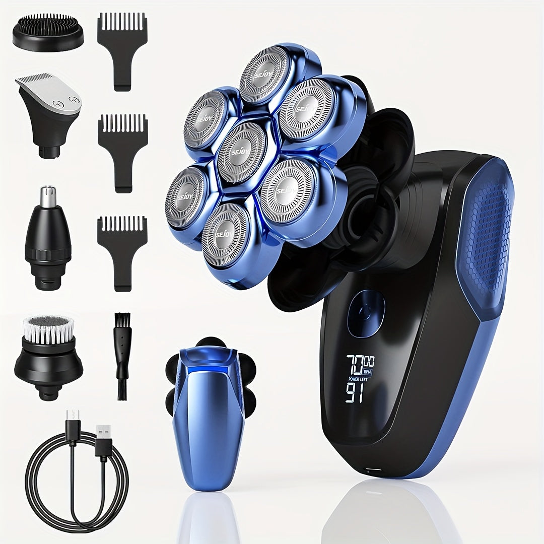 Men's Electric Shaver with Rechargeable, Waterproof - Blue option