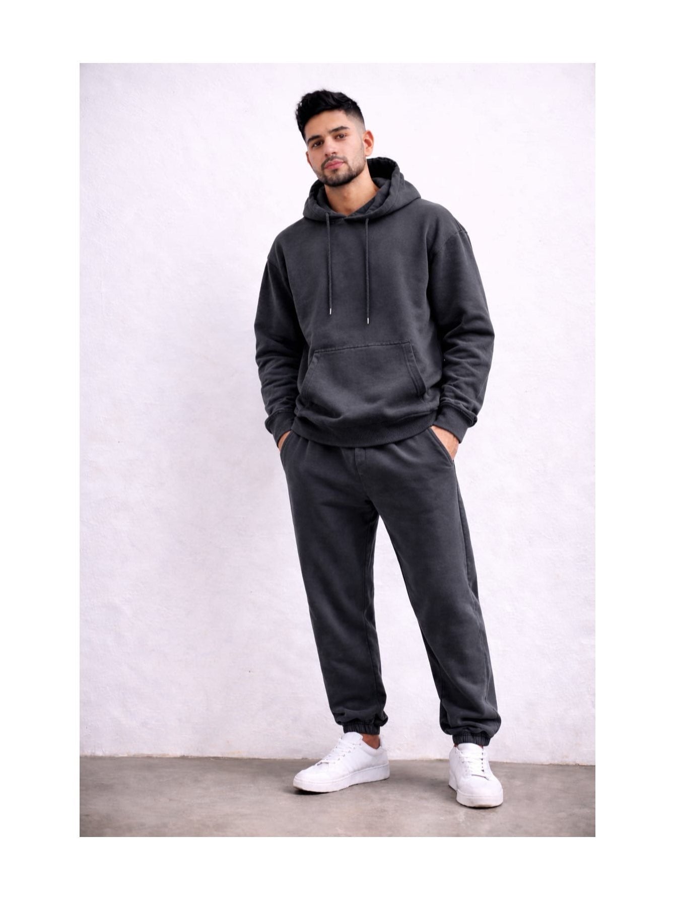 Men's Tracksuit with 2 Piece, Men's Piece Fleece Hoodie Joggers Co-ord - Charcoal, UK Small option