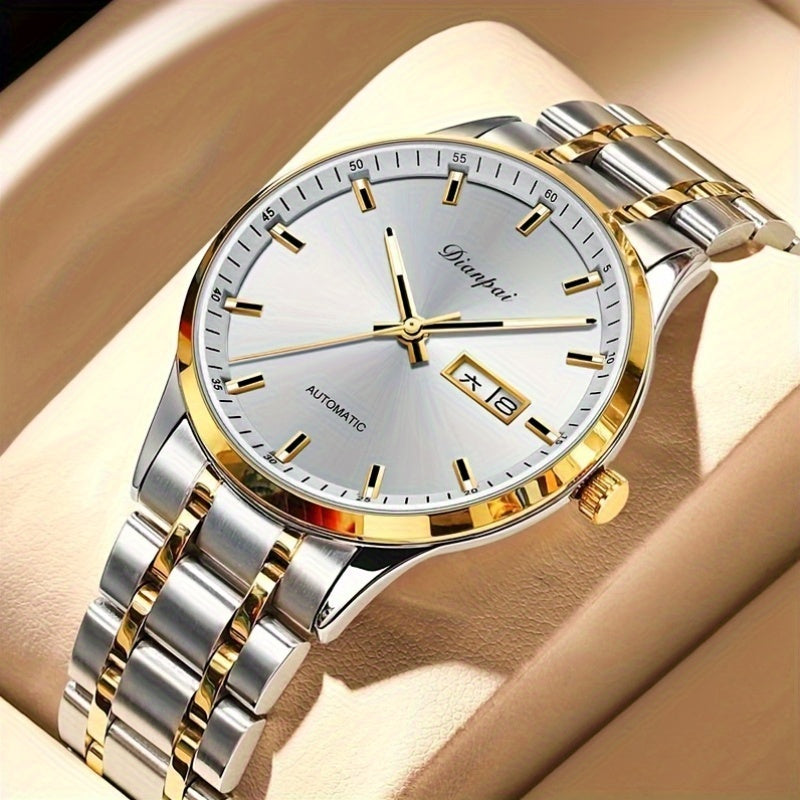 Men's Watch with Stainless Steel, Men's Mechanical Self-Winding Business