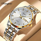 Men's Watch with Stainless Steel, Men's Mechanical Self-Winding Business - White B option
