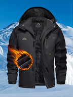 Mens Ski Jacket with Men's Multi-Pocket Fleece-Lined, S-3XL