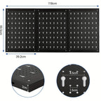 Metal Tool Rack with 2cm, Three-piece Hole Expandable Workshop Hooks - product gallery image 2