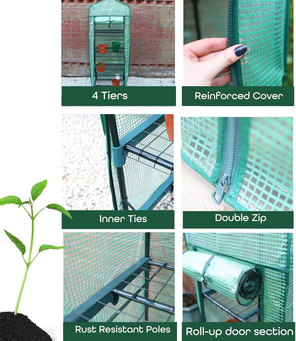 Mini Greenhouse with Space-Saving, 4Tier PE greenhouse - product gallery image 14