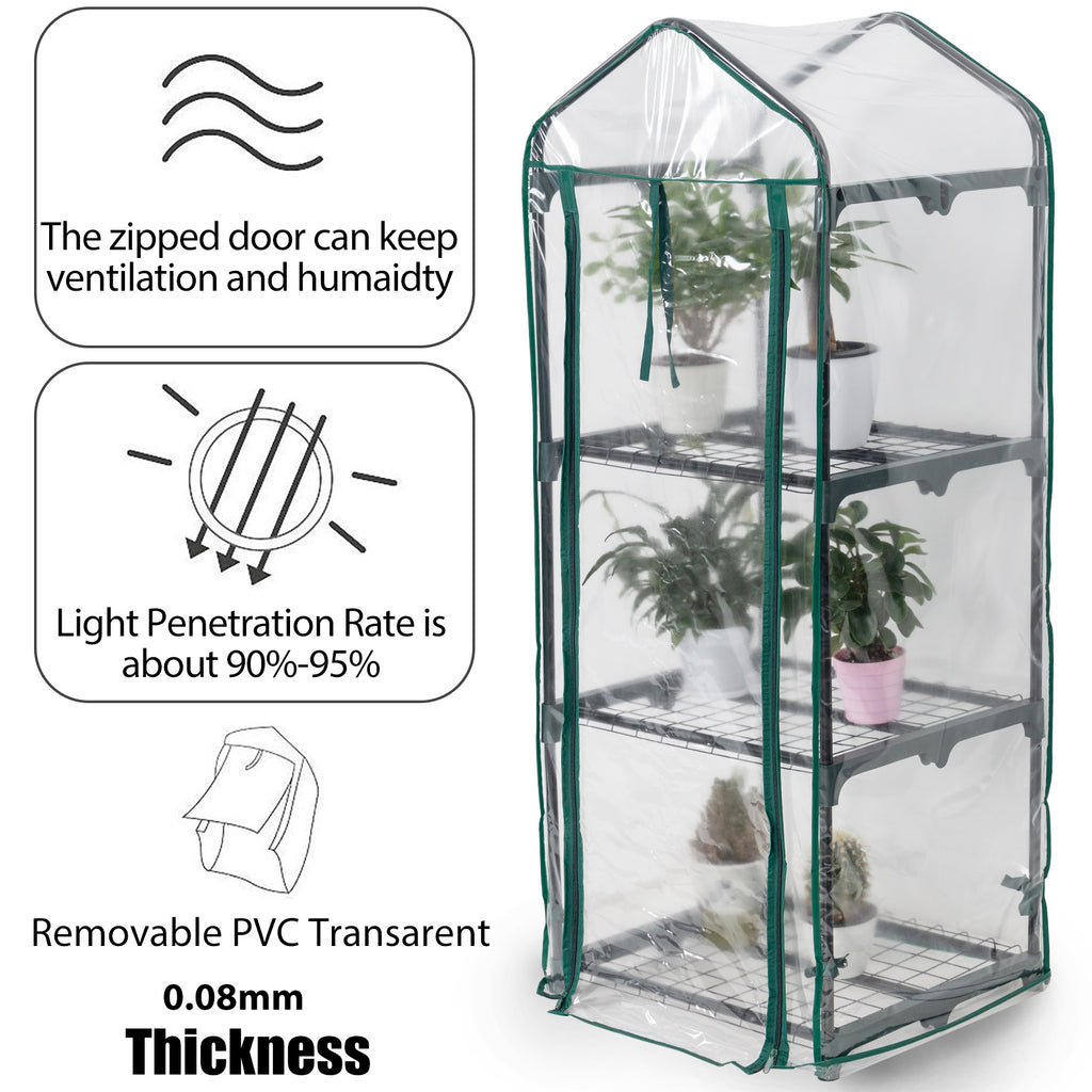 Mini Greenhouse with Space-Saving, 51 cm W x 45 cm D x 130 cm - product gallery image 5