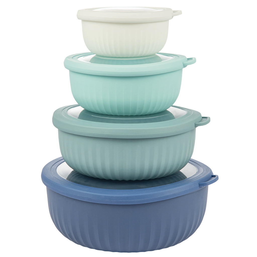 Mixing Bowl Set with Airtight, Plastic, 4-Piece Lids Food-Grade Fridge Storage - product gallery image 12