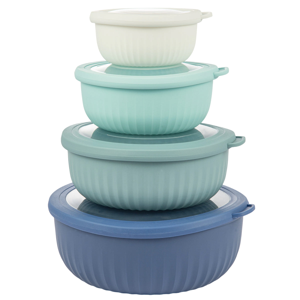 Mixing Bowl Set with Airtight, Plastic, 4-Piece Lids Food-Grade Fridge Storage - product gallery image 12