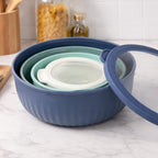 Mixing Bowl Set with Airtight, Plastic, 4-Piece Lids Food-Grade Fridge Storage - product gallery image 13