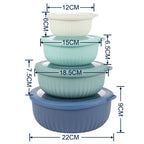 Mixing Bowl Set with Airtight, Plastic, 4-Piece Lids Food-Grade Fridge Storage - product gallery image 14