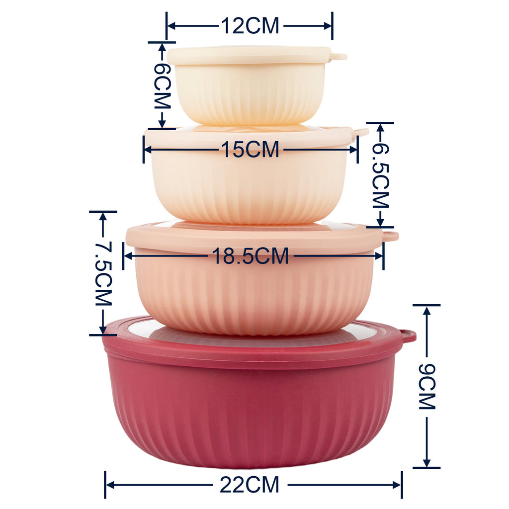 Mixing Bowl Set with Airtight, Plastic, 4-Piece Lids Food-Grade Fridge Storage - product gallery image 19