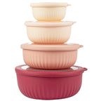 Mixing Bowl Set with Airtight, Plastic, 4-Piece Lids Food-Grade Fridge Storage
