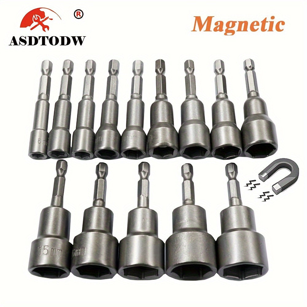 mm to 19mm impact socket magnetic nut with 6mm, 14 pieces 6-19 mm
