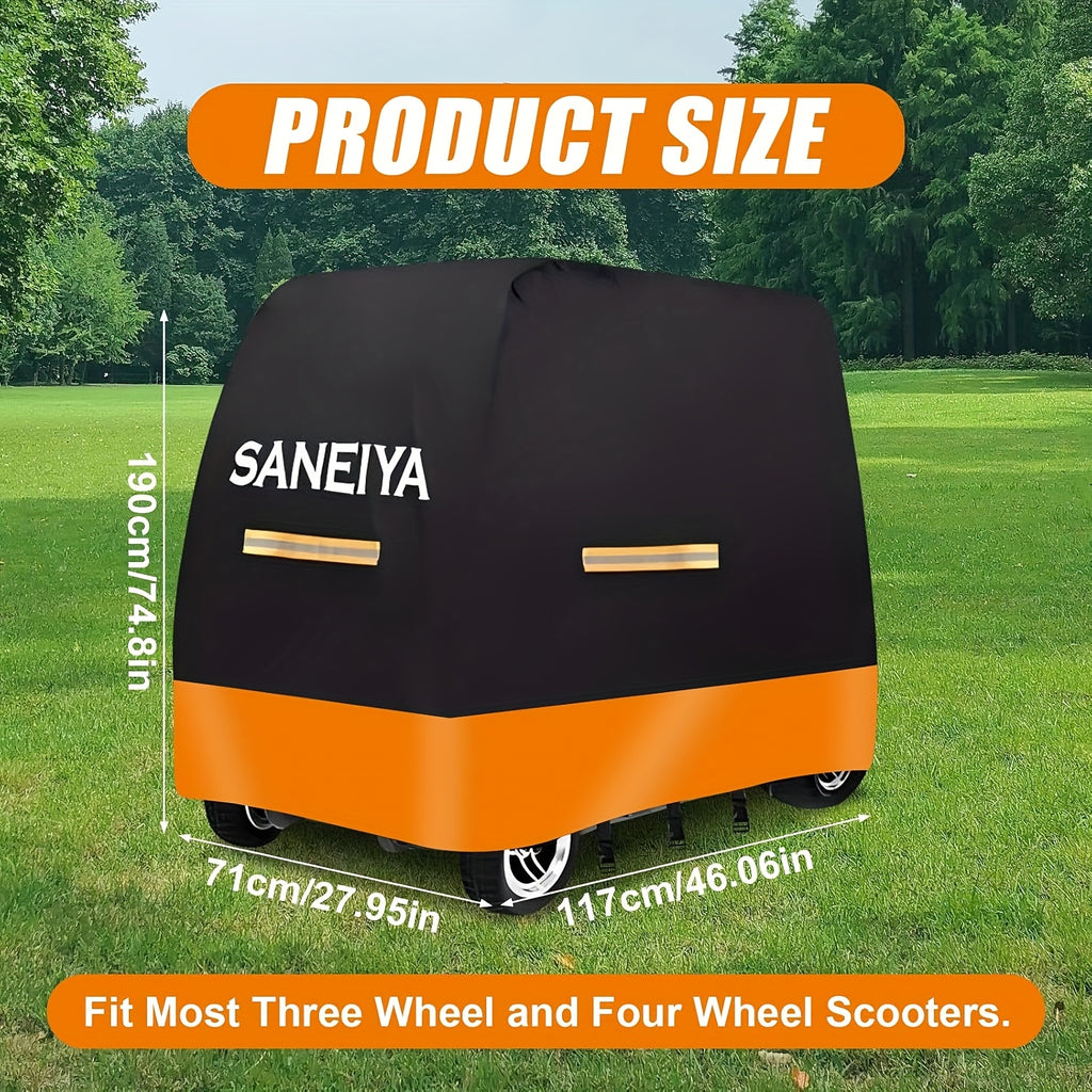 Mobility Scooter Cover with Wheels, Covers, 210D Oxford Dual Patchwork Electric - product gallery image 2