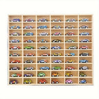 Model Car Storage with Wheels, Wood, 1:64 Wooden Garage Display Shelf Solid - product gallery image 7