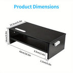 Monitor Stand with Wood Riser Smartphone Holder 2-Tier Storage - product gallery image 2