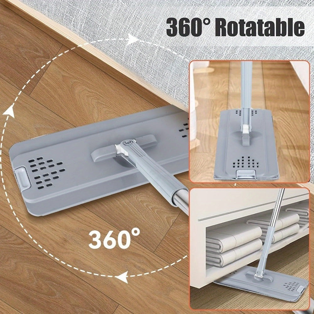 Mop and Floor Cleaner with Machine-Washable, Stainless Steel, 7-piece flat mop set, gray - product gallery image 14