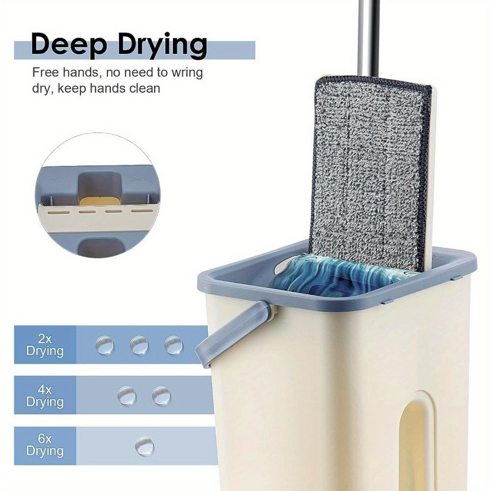 Mop and Floor Cleaner with Machine-Washable, Stainless Steel, 7-piece flat mop set, gray - product gallery image 17