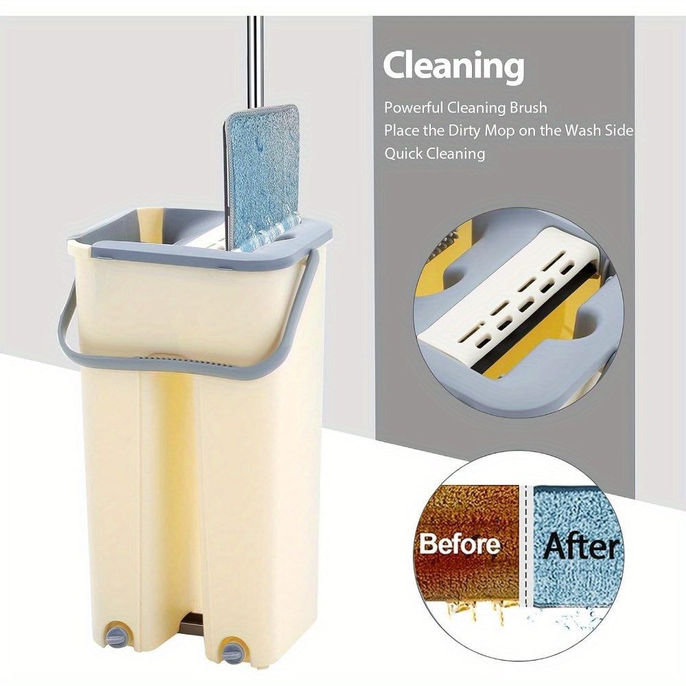 Mop and Floor Cleaner with Machine-Washable, Stainless Steel, 7-piece flat mop set, gray - product gallery image 18