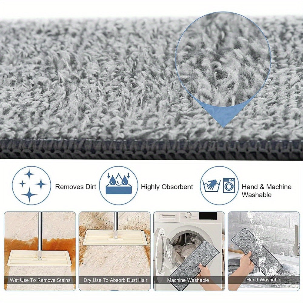 Mop and Floor Cleaner with Machine-Washable, Stainless Steel, 7-piece flat mop set, gray - product gallery image 19