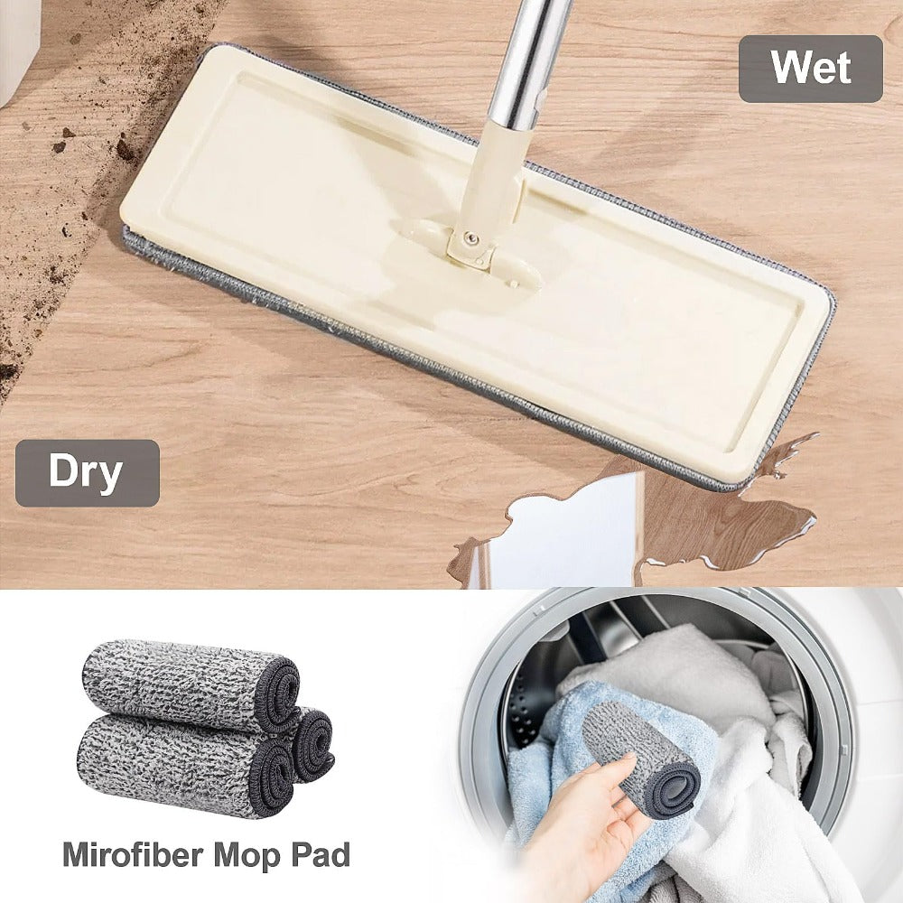 Mop and Floor Cleaner with Machine-Washable, Stainless Steel, 7-piece flat mop set, gray - product gallery image 6