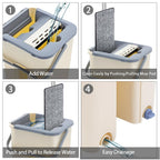 Mop and Floor Cleaner with Machine-Washable, Stainless Steel, 7-piece flat mop set, gray - product gallery image 8