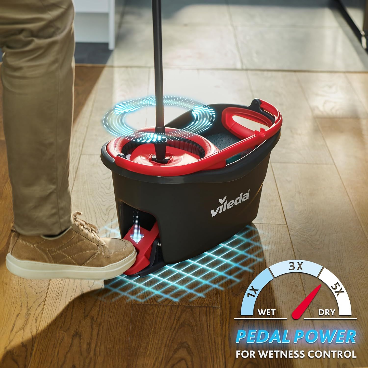 Mop and Floor Cleaner with Machine-Washable, Telescopic Handle - product gallery image 3