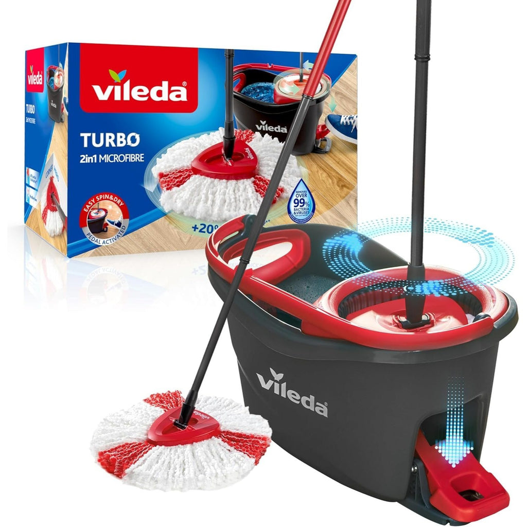 Mop and Floor Cleaner with Machine-Washable, Telescopic Handle