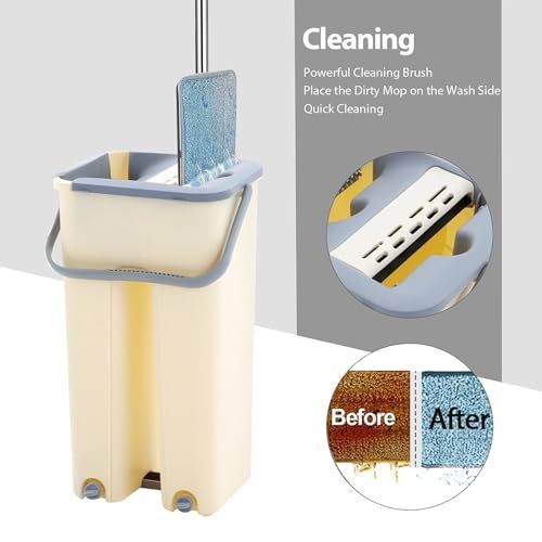 Mop and Floor Cleaner with Space-Saving, Machine-Washable, Telescopic Handle - product gallery image 9