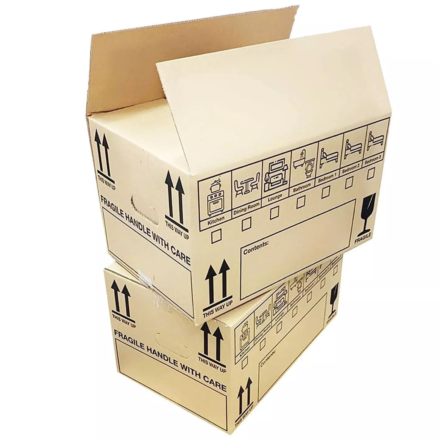Moving Boxe with Large Printed House Removal Cardboard Boxes - product gallery image 4