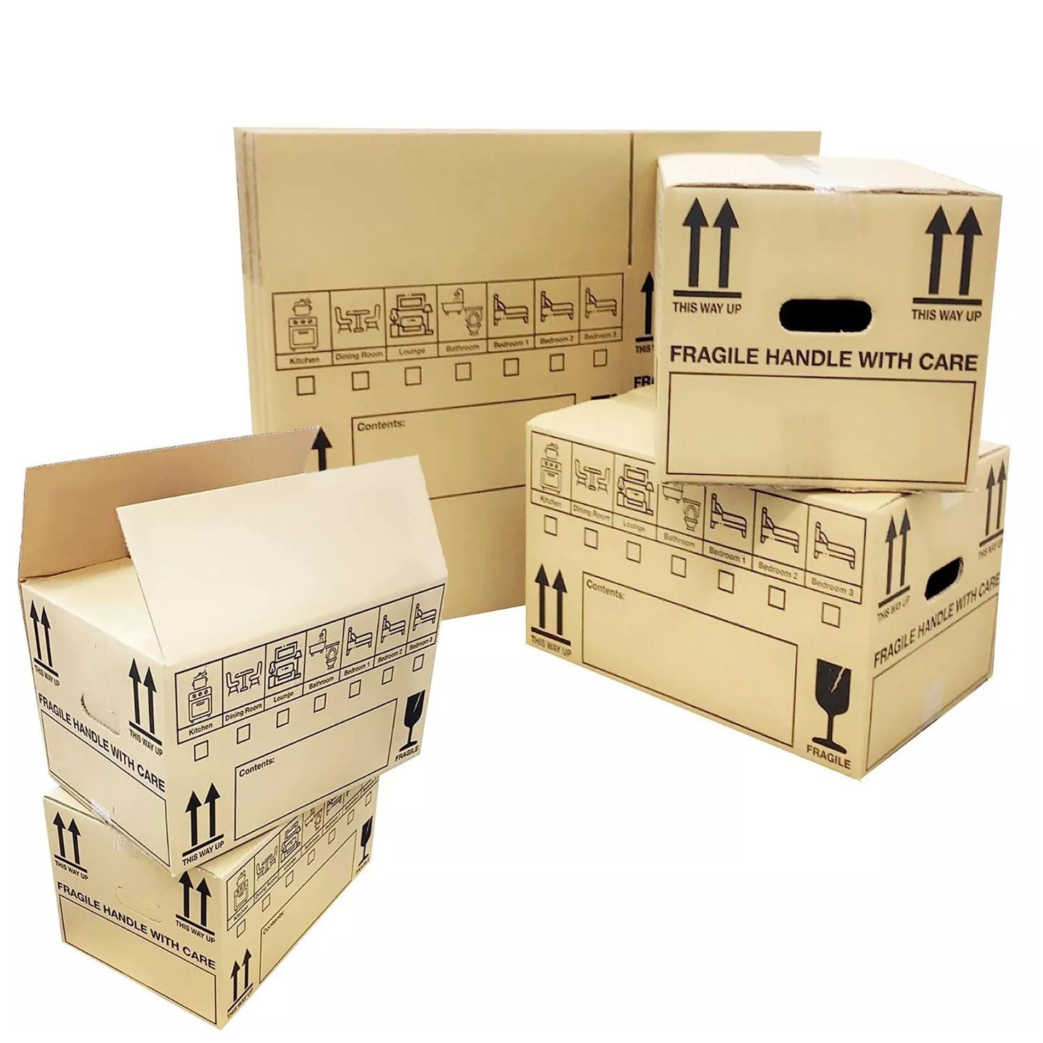 Moving Boxe with Large Printed House Removal Cardboard Boxes - product gallery image 7