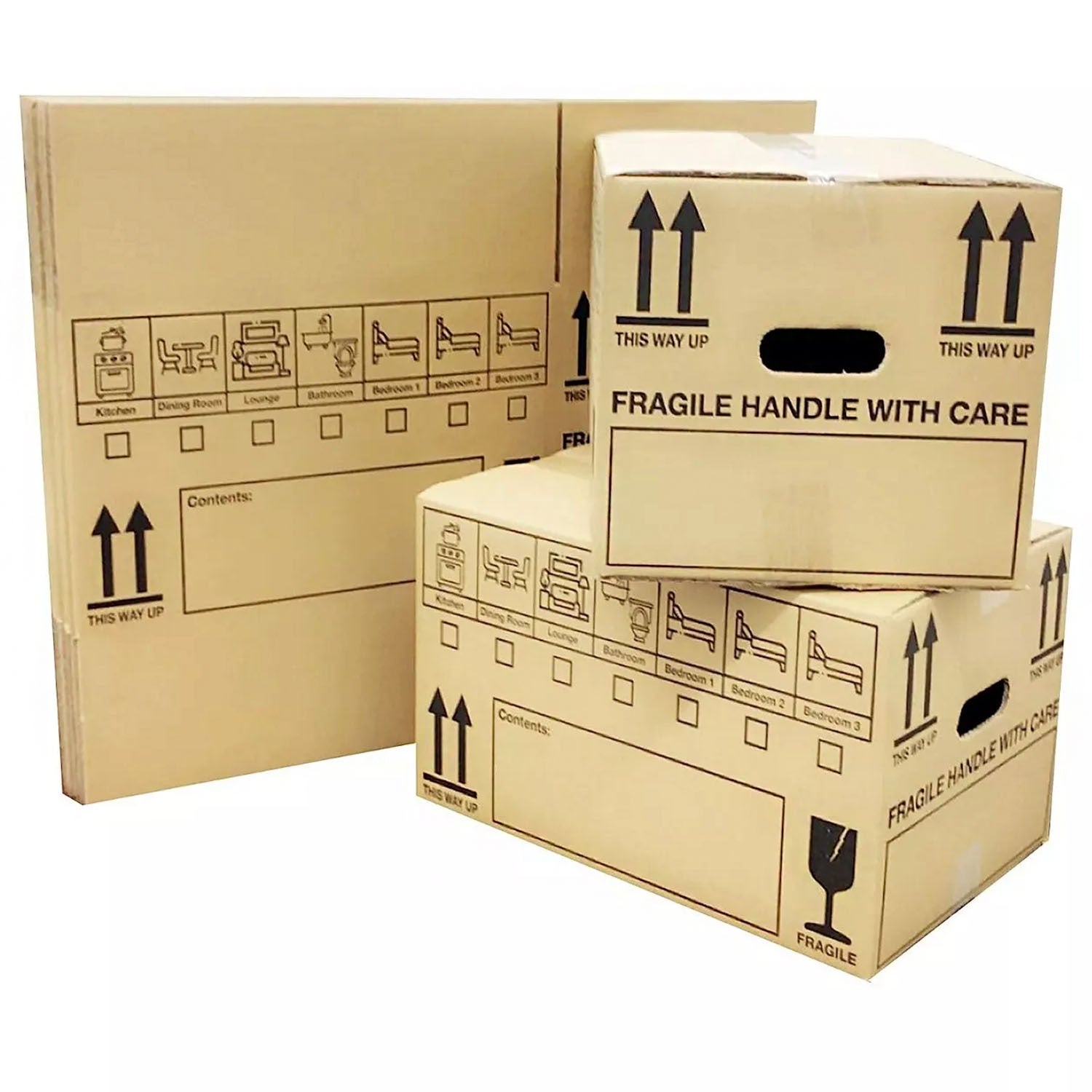 Moving Boxe with Large Printed House Removal Cardboard Boxes - product gallery image 9
