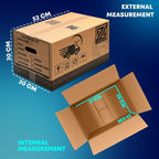 Moving & Removal Boxe with Large Strong Cardboard Boxes 52x30x30cm Double - product gallery image 3