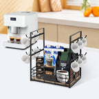 Mug Holder with Space-Saving, Hooks Tier Coffee Bar Organiser Countertop - product gallery image 3