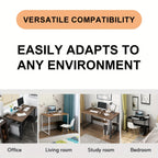 Multifunctional Computer Desk with Storage with Space-Saving, Metal, Brown - product gallery image 7
