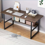 Multifunctional Computer Desk with Storage with Space-Saving, Metal, Brown