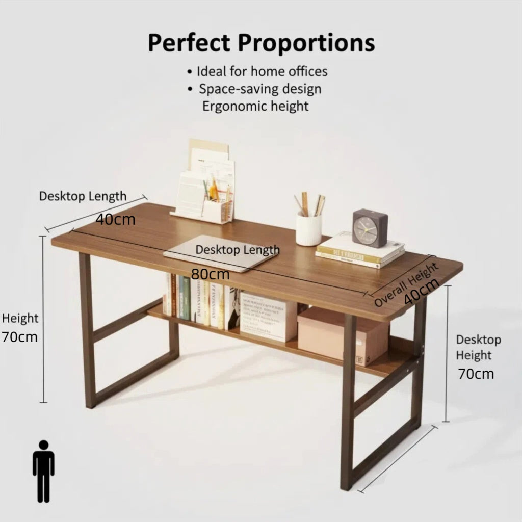 Multifunctional Computer Desk with Storage with Space-Saving, Metal - product gallery image 2