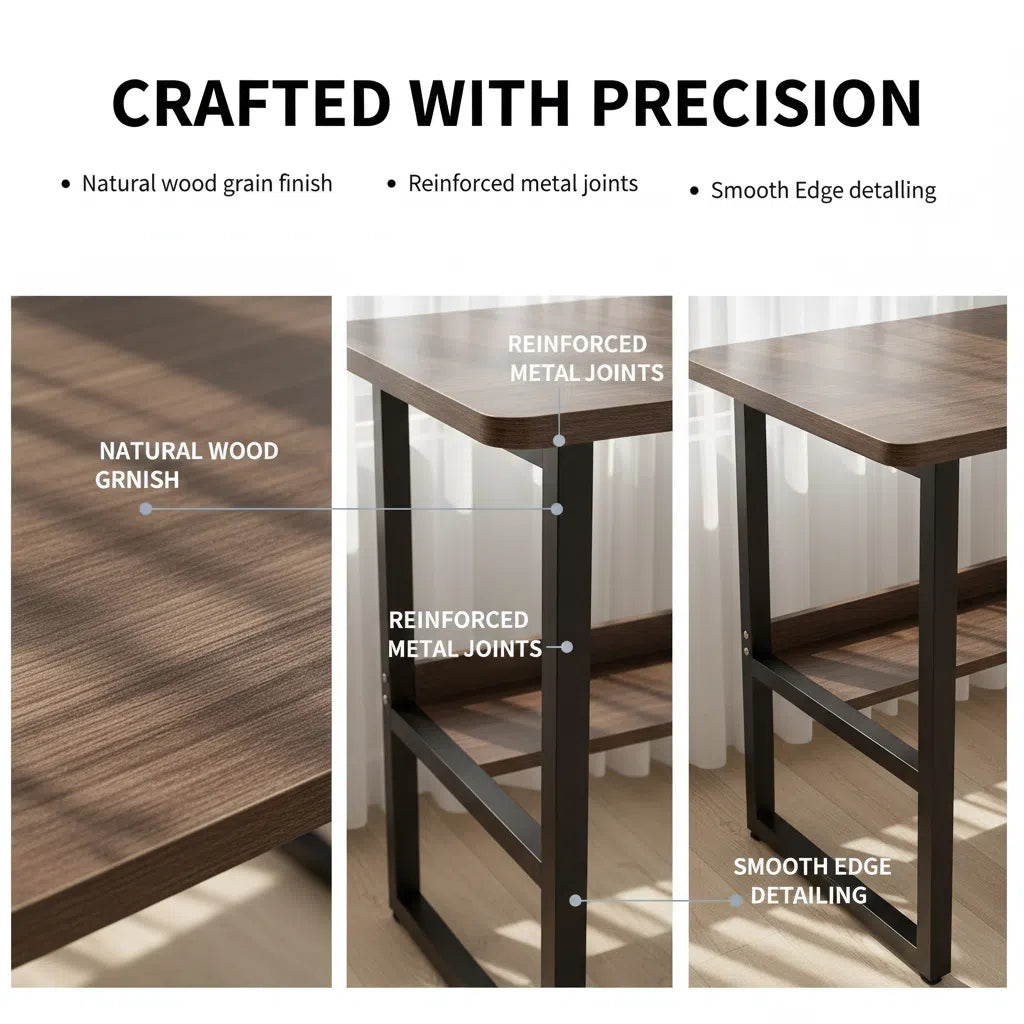 Multifunctional Computer Desk with Storage with Space-Saving, Metal - product gallery image 5