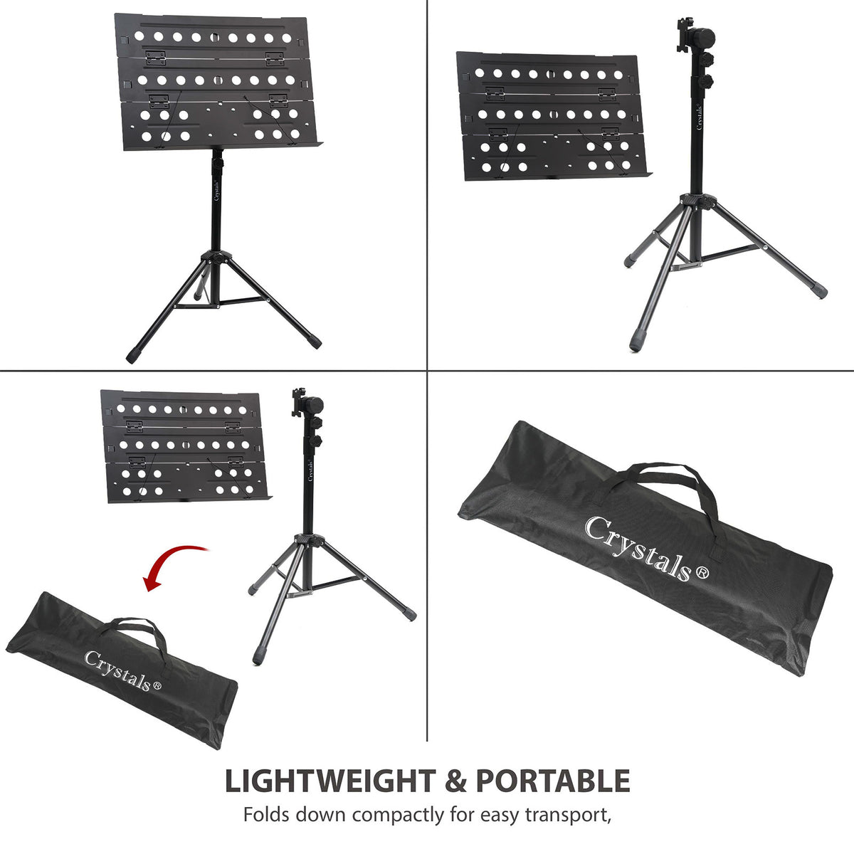 Music Stand with Foldable, Adjustable Height, Non-Slip, 150cm - product gallery image 8