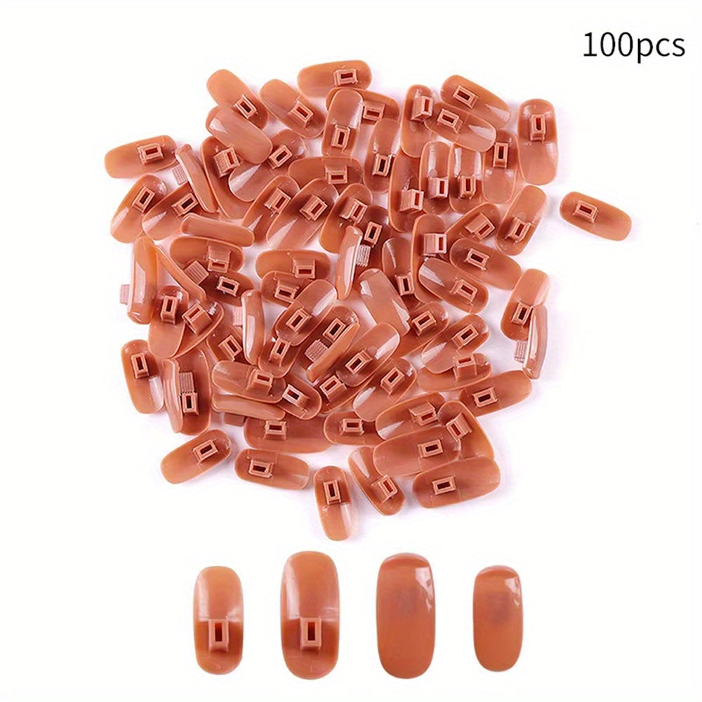 Nail Art Training Tool with Acrylic, 100pcs, Practice Hand 100pcs Tips Flexible Acrylic - product gallery image 2
