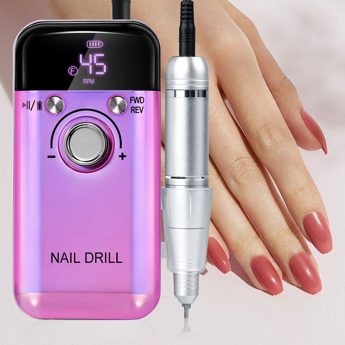 Nail Drill with Acrylic, 50pcs, One set (50PCS nail removal pads included) - product gallery image 2